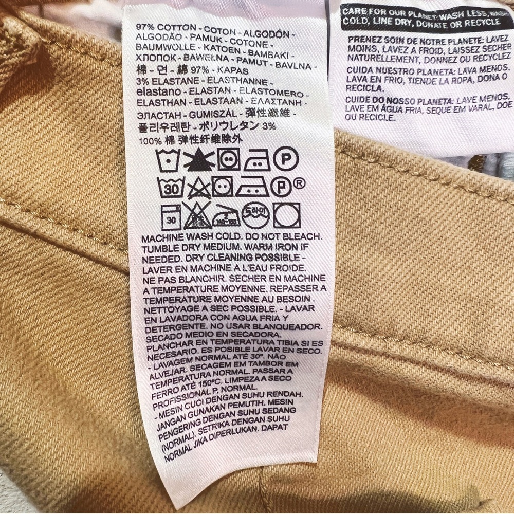 Levi's Ribcage Wide Leg Jeans Khaki Tan Women's 30 Cropped Ankle - Picture 10 of 10